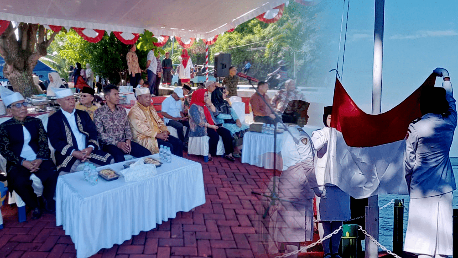 upacara pengibaran bendera Merah Putih digelar di Tanjung Mafutabe